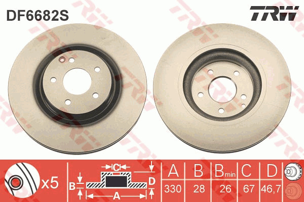 Jarrulevy TRW DF6682S