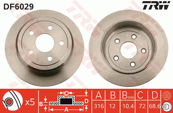 Jarrulevy TRW DF6029