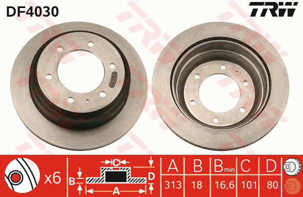 Jarrulevy TRW DF4030