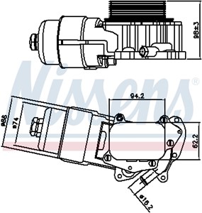 Öljynjäähdytin, moottoriöljy, CITROËN,FORD,MAZDA,PEUGEOT,SUZUKI,TOYOTA,VOLVO, 1103 N9, 1653073J01, 1703252, 30711523, 31259229, 31321630