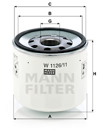 Öljynsuodatin MANN-FILTER W 1126/11