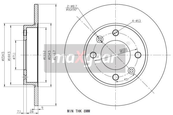 Jarrulevy MAXGEAR 19-0817