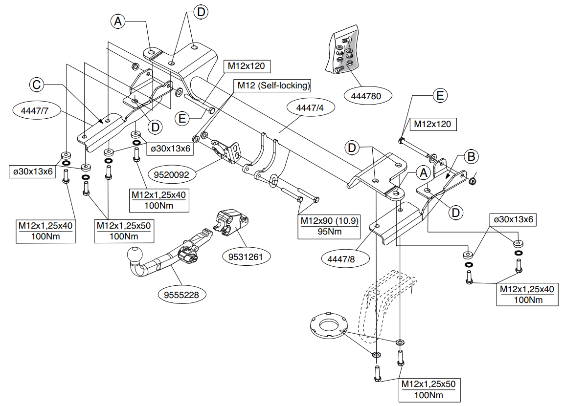 Vetokoukku BRINK 444700 Suzuki Grand Vitara '05-10