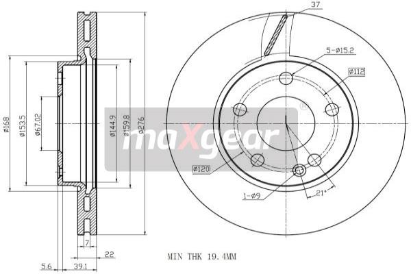 Jarrulevy MAXGEAR 19-1312