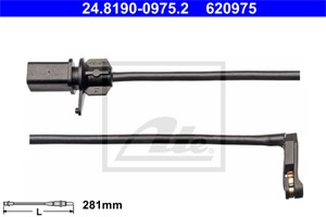 Kulumisenilmaisin, jarrupala, Etuakseli, Etuakseli, vasen, AUDI, 8W0 615 121 H
