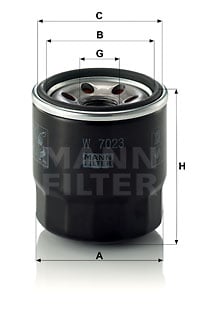 Öljynsuodatin MANN-FILTER W 7023