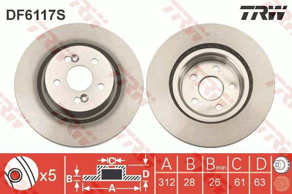Jarrulevy TRW DF6117S