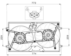 Tuuletin, moottorin jäähdytys, VW TRANSPORTER Buss IV, TRANSPORTER Flak/chassi IV, TRANSPORTER Skåp IV, 7D0959455K, MB295136, MB295971,