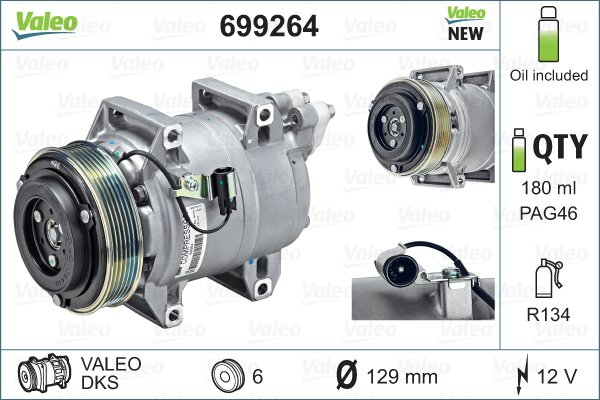 Kompressori, ilmastointilaite VALEO 699264