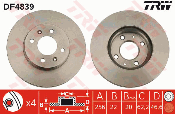 Jarrulevy TRW DF4839
