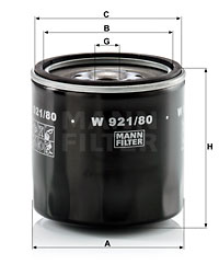 Öljynsuodatin MANN-FILTER W 921/80