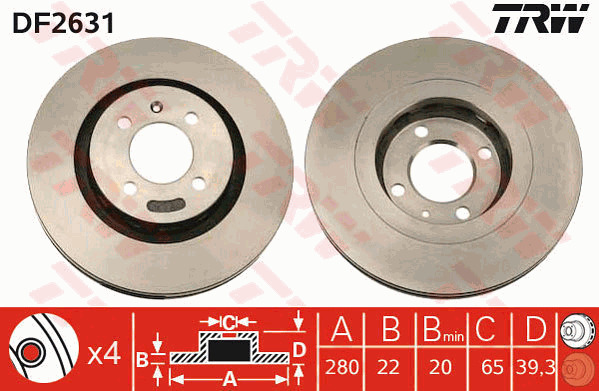 Jarrulevy TRW DF2631