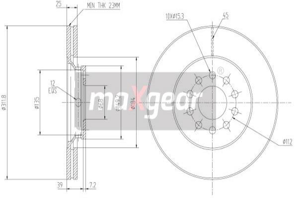 Jarrulevy MAXGEAR 19-0760