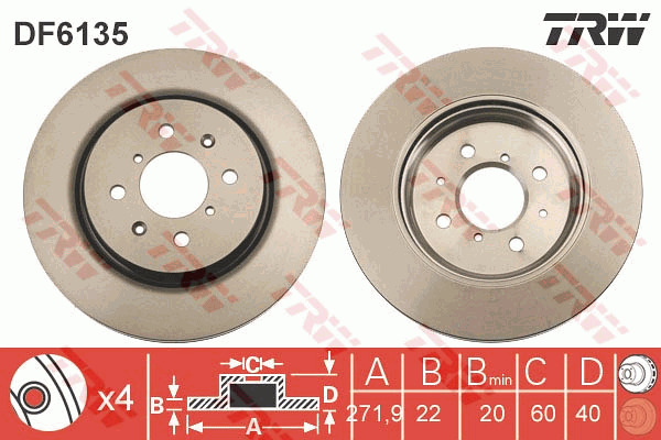 Jarrulevy TRW DF6135