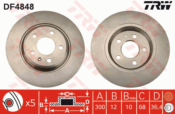 Jarrulevy TRW DF4848