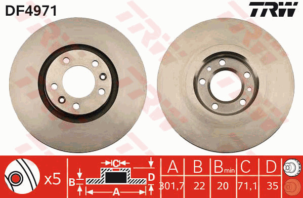 Jarrulevy TRW DF4971