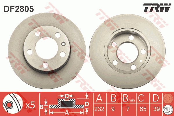 Jarrulevy TRW DF2805