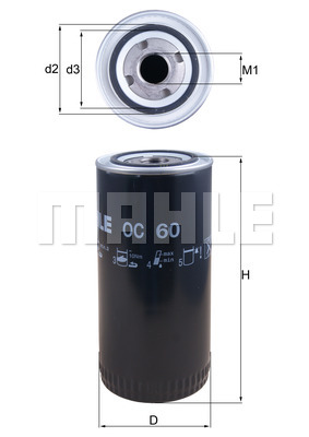 Öljynsuodatin MAHLE ORIGINAL OC 60