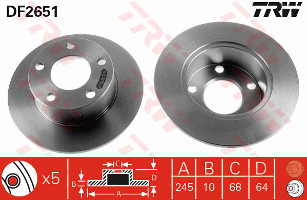 Jarrulevy TRW DF2651