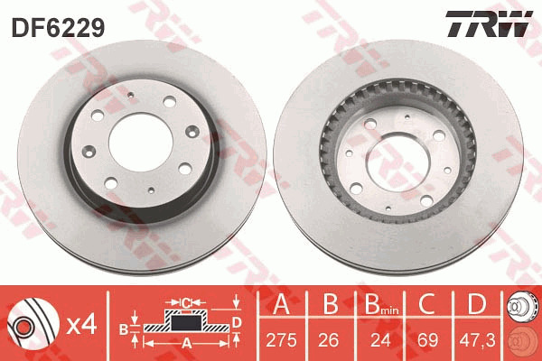 Jarrulevy TRW DF6229
