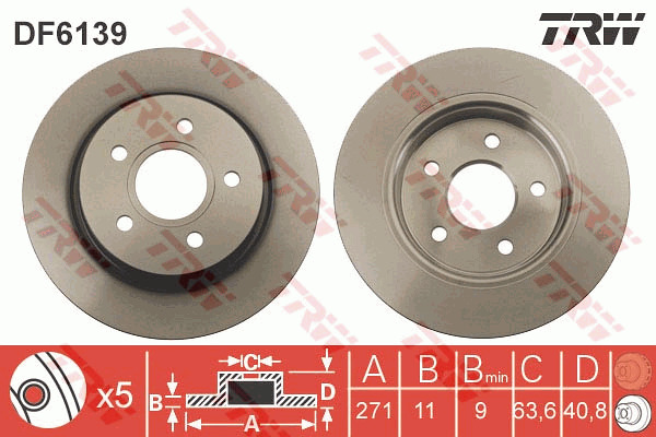 Jarrulevy TRW DF6139