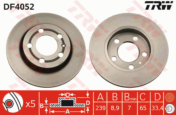 Jarrulevy TRW DF4052