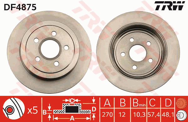 Jarrulevy TRW DF4875