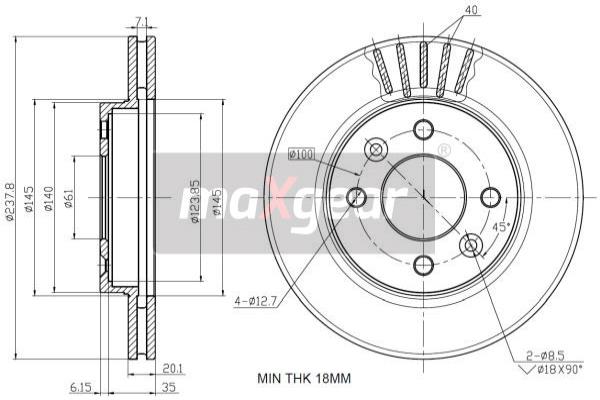 Jarrulevy MAXGEAR 19-0747