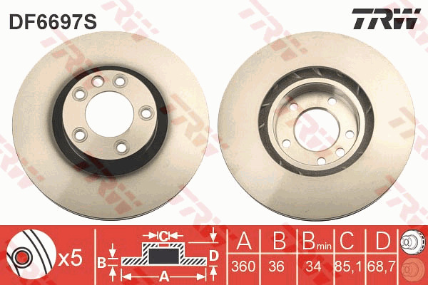 Jarrulevy TRW DF6697S