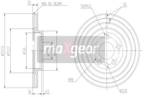 Jarrulevy MAXGEAR 19-0999