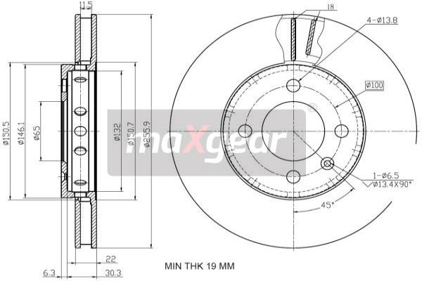 Jarrulevy MAXGEAR 19-2856