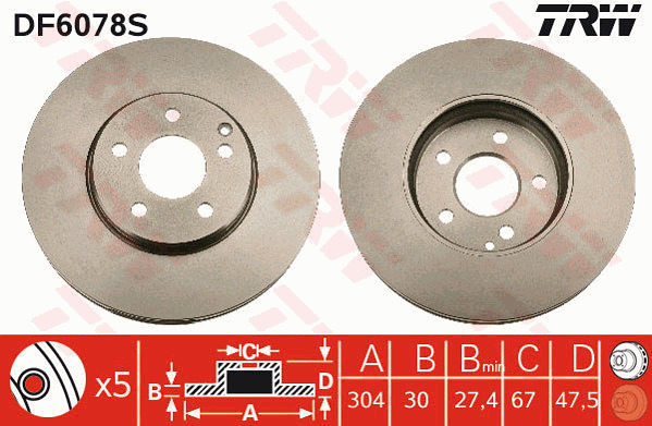 Jarrulevy TRW DF6078S