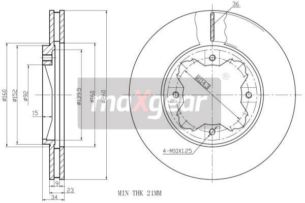 Jarrulevy MAXGEAR 19-0929