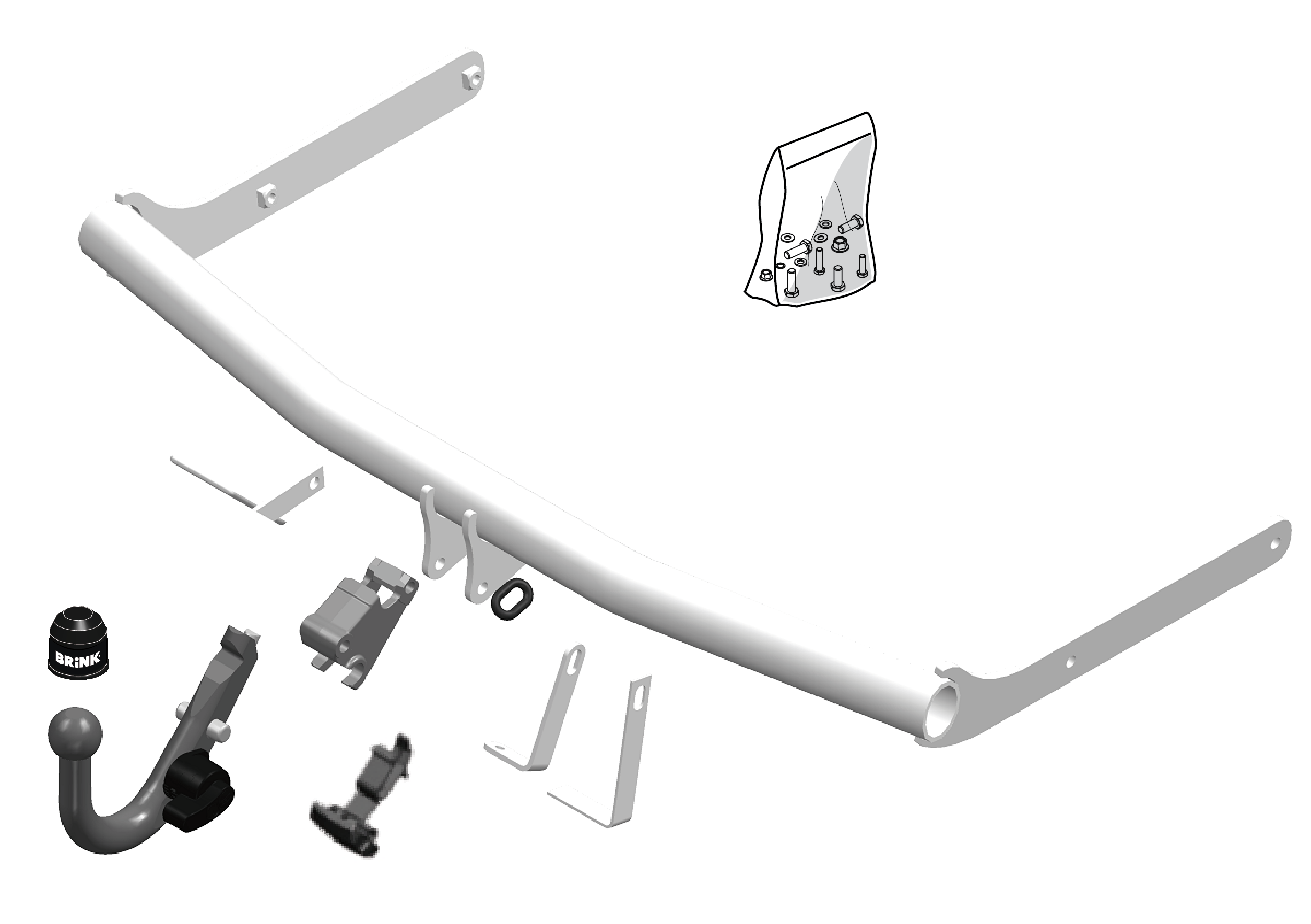 Vetokoukku BRINK 450300 VW JettaIII '05-10, Golf V Variant '07-09