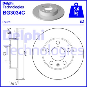 Jarrulevy DELPHI BG3034C