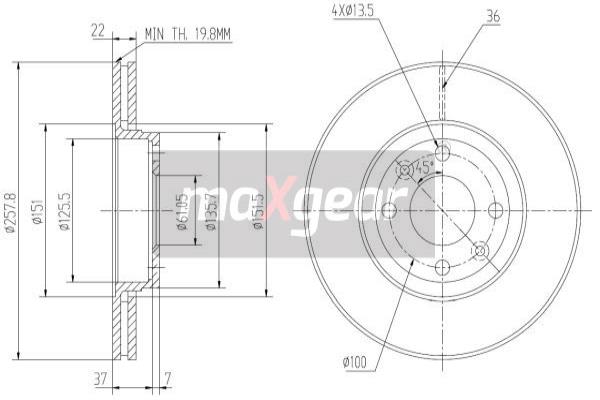 Jarrulevy MAXGEAR 19-2232MAX
