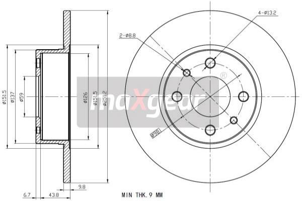 Jarrulevy MAXGEAR 19-1199