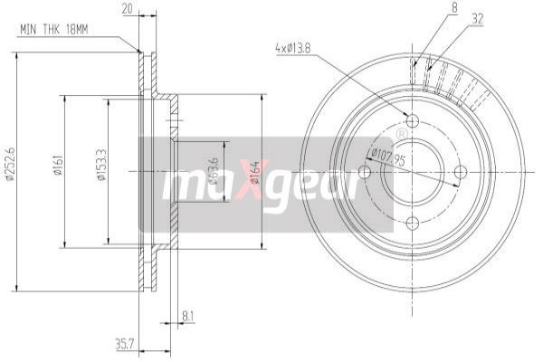 Jarrulevy MAXGEAR 19-0716