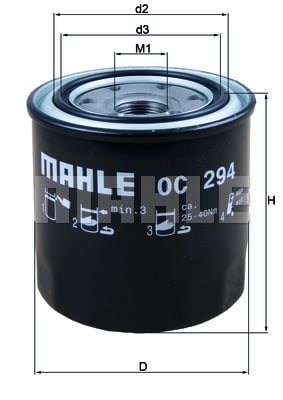 Öljynsuodatin MAHLE ORIGINAL OC 294