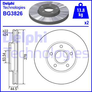 Jarrulevy DELPHI BG3826
