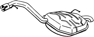 Takaäänenvaimentaja, VOLVO S80 II, V70 III, V70 Skåp / kombi III, XC70 II, 30778993, 31336816, 31370663