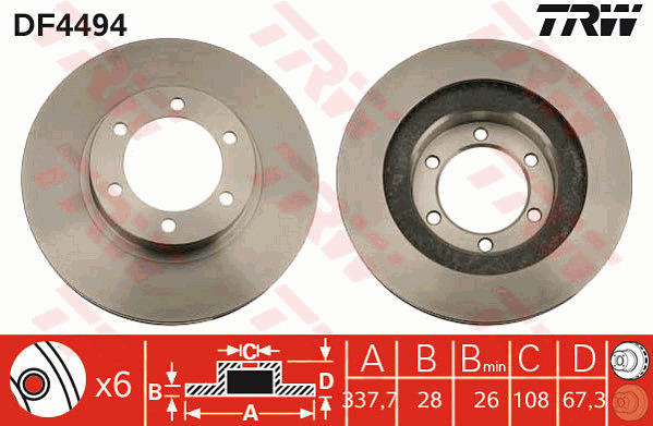 Jarrulevy TRW DF4494