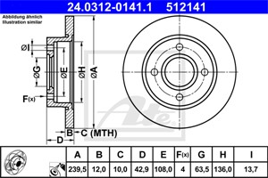 Jarrulevy, Etuakseli, FORD FIESTA IV, KA, MAZDA 121 III, 1013581, 1019598, 1112542, 1E03-33-251, 1E03-33-251A, 1E04-33-251