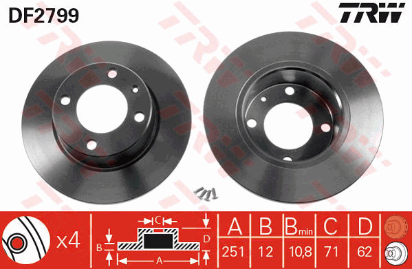 Jarrulevy TRW DF2799