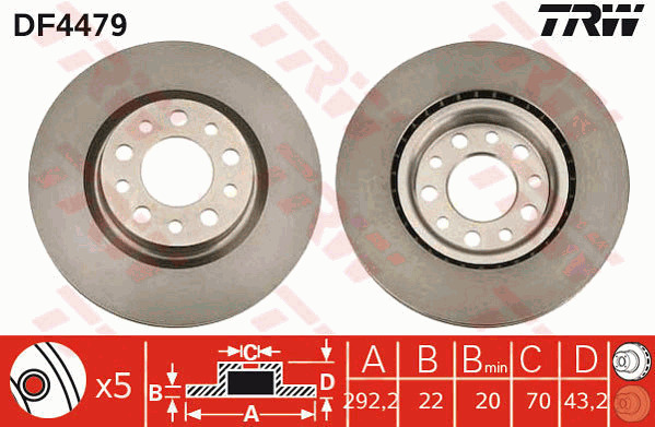 Jarrulevy TRW DF4479