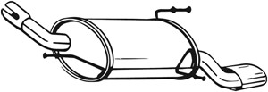 Takaäänenvaimentaja, OPEL CORSA C, CORSA C Skåp/halvkombi, TIGRA TwinTop, VAUXHALL CORSA Mk II, CORSAVAN Mk II, TIGRA TwinTop, 13122316,