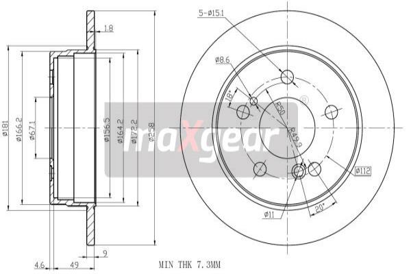 Jarrulevy MAXGEAR 19-0722