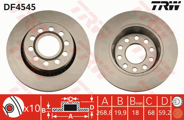 Jarrulevy TRW DF4545