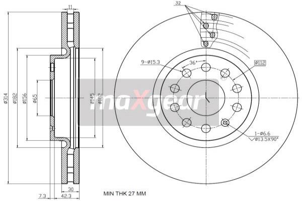 Jarrulevy MAXGEAR 19-3215